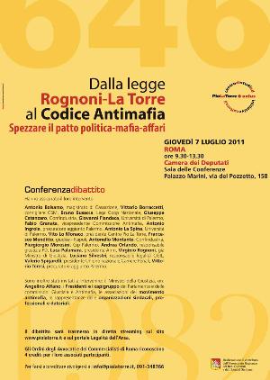 “Dalla legge Rognoni-La Torre al Codice Antimafia”