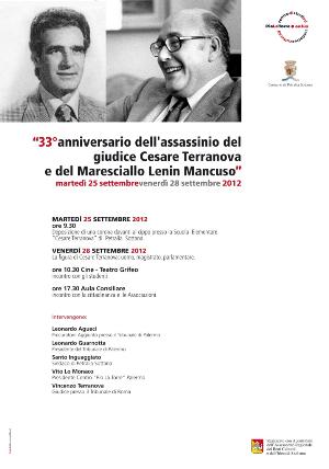 33° anniversario dell'assassinio del giudice Cesare Terranova e del maresciallo Lenin Mancuso