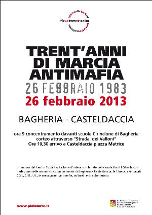 BAGHERIA-CASTELDACCIA, TRENT’ANNI DOPO
DI NUOVO IN MARCIA CONTRO LA MAFIA