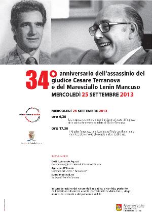 34° Anniversario dell'assassinio del Giudice Cesare Terranova e del Maresciallo Lenin Mancuso