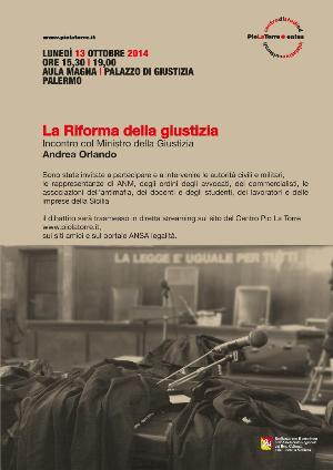 ANNULLATO - LUNEDI' 13 IL MINISTRO DELLA GIUSTIZIA ORLANDO A PALERMO INCONTRO CON LE SCUOLE E AL PALAZZO DI GIUSTIZIA