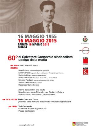 60° di Salvatore Carnevale sindacalista ucciso dalla mafia