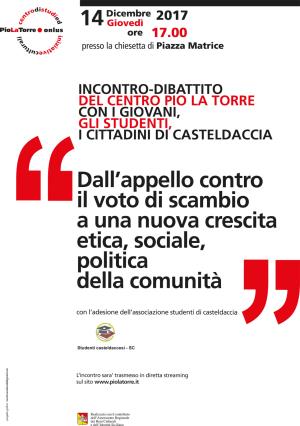 Incontro-Dibattito con i giovani, gli studenti e i cittadini di Calsteldaccia (Pa)