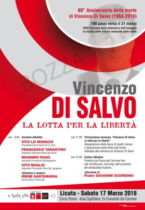 60° ANNIVERSARRIO DELLA MORTE DI VINCENZO DI SALVO