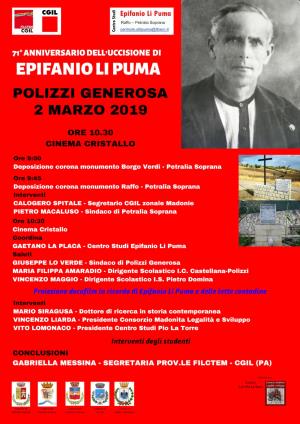 71 Anniversario dell'uccisione di Epifanio Li Puma