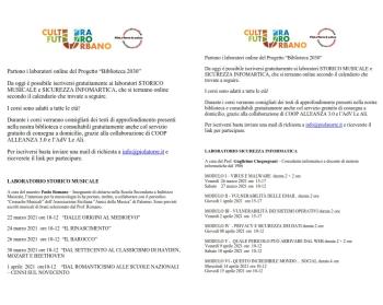Partono i Laboratori del progetto Biblioteca 2030